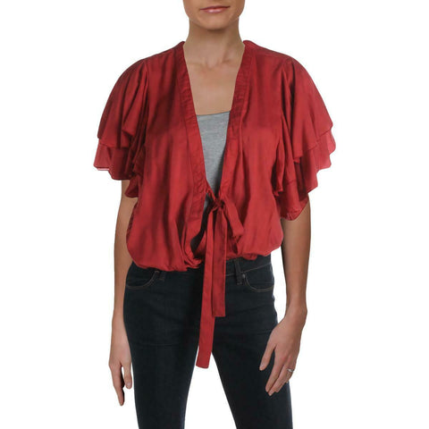 Intimately Free People Womens Call Me Later Ruffled Thong Bodysuit Top