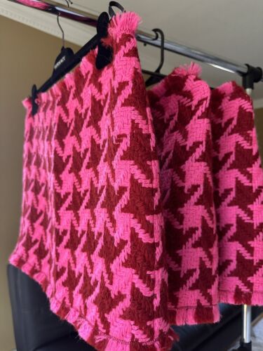 Versace Houndstooth Pattern Ladies Mini Skirt In Pink Size 44
