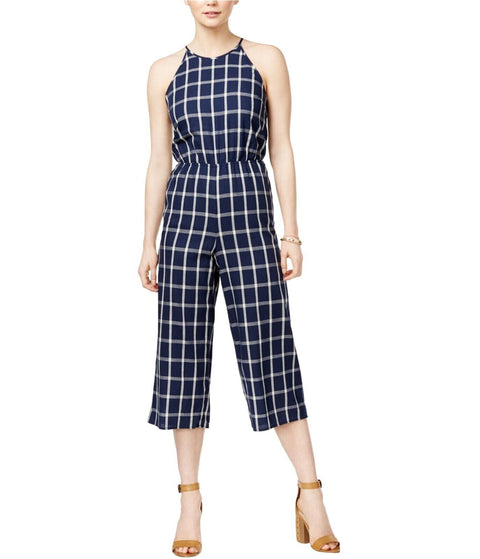 Maison Jules Womens Tie Blue  Notte Cotton Casual Jumpsuit M