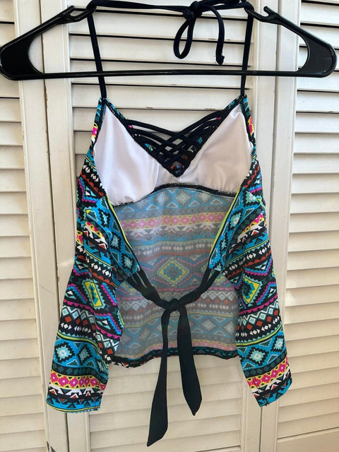 NWOT Hula Honey Swimwear Desert Daze Strappy-Front Tankini Top Size XS