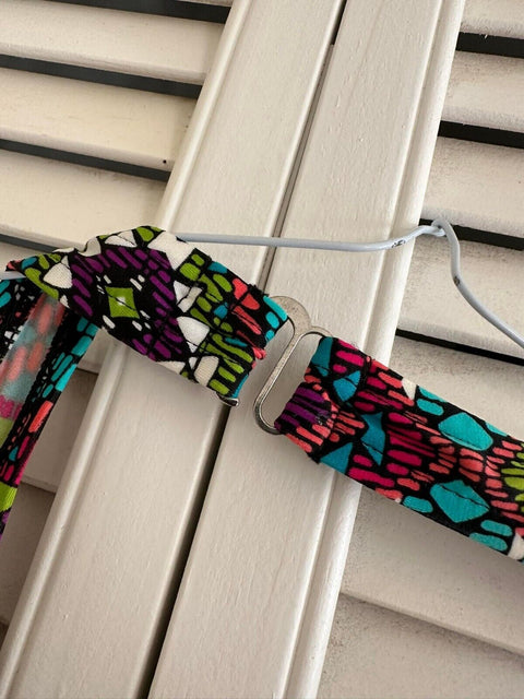 Swim Solutions Santa Fe Geometric Triple Tier Halter Tankini Top size 8