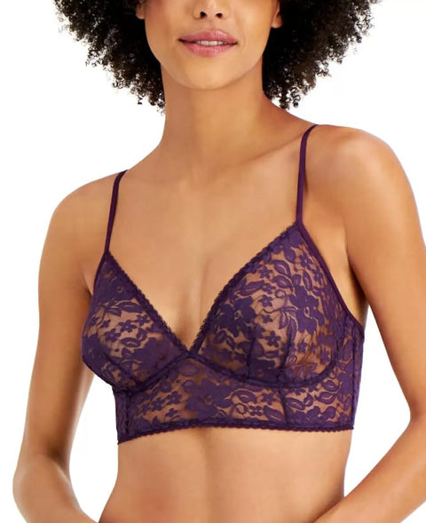 Inc International Concepts Women's Lace Bralette Lingerie, Purple, Large