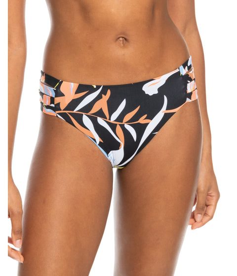 Roxy Hibiscus Wave Hipster Bikini Bottoms Anthracite Hibiscus Wave Swim SM