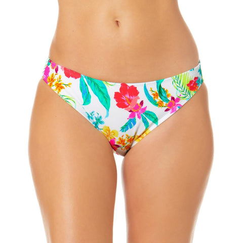 Salt + Cove Womens Juniors Floral Print Hipster Swim Bottom Separates White XS