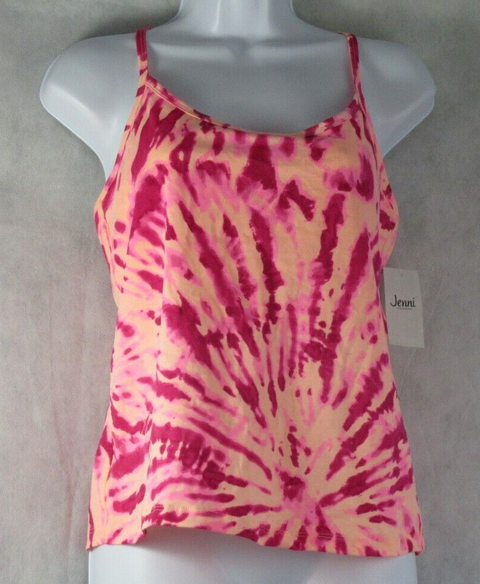 Jenni Women's Shelf-Bra Lounge Camisole Top, Juicy Melon Tie Dye, XS
