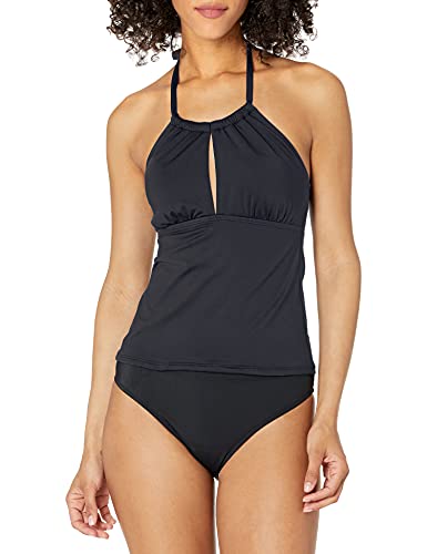 La Blanca Women's Island Goddess High Neck Tankini, Black, 8