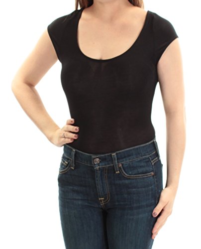 Free People Womens About the Back Bodysuit Jumpsuit, Black, X-Small