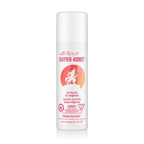 Roux Glitter Addict Temporary Glitter Hair Spray, Strange Gold Night, 2 ounces
