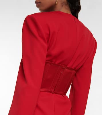 Versace Red Wool Gabardine Corset Mini Dress