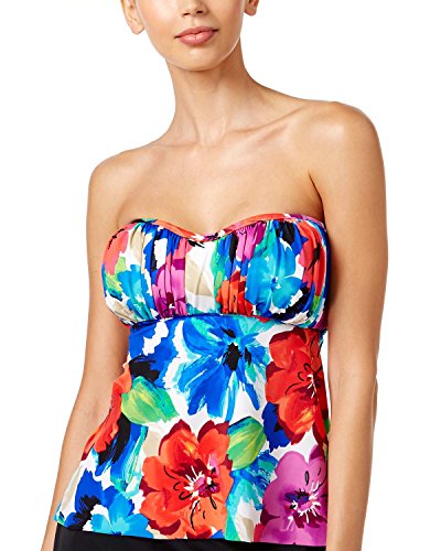 Swim Solutions Sedona Flowers Bandeau Tankini Top 8 Women's Swimwear