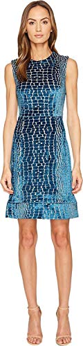 YIGAL AZROUËL Womens Crocodile Velvet Burnout Midi Dress