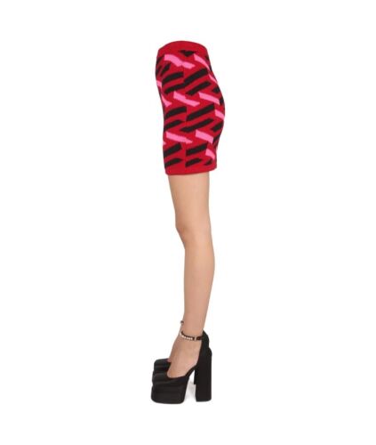 Versace geometric intarsia knitted skirt Pink Size 38