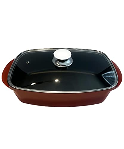 Sedona Pro 5.5-Qt. Aluminum Multi-Purpose Roaster Pan with Lid, Non-Stick, Red
